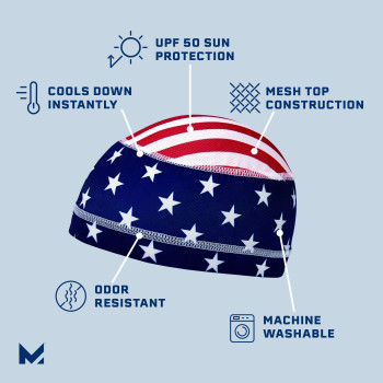 Mission Cooling Helmet Liner Usa Flag Lightweight Breathable Cools Up To 2 Hours Upf 50 Sun Protection Machine Washab