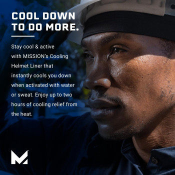 Mission Cooling Helmet Liner Usa Flag Lightweight Breathable Cools Up To 2 Hours Upf 50 Sun Protection Machine Washab