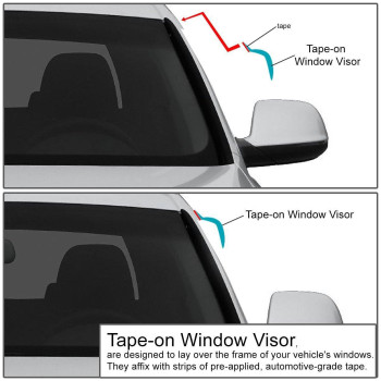 Auto Dynasty Compatible With Rav4 4Pcs Tapeon Window Visor Deflector Rain Guard