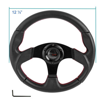 Specd Tuning Universal 320Mm Racing Steering Wheel Jdm Black Leather