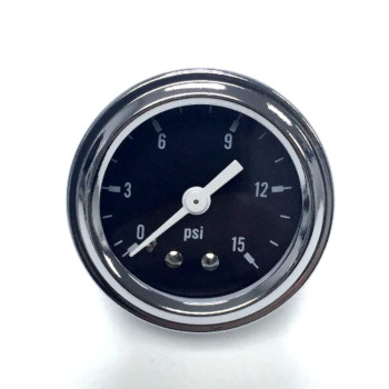 015 Psi Fuel Pressure Gauge 15 Black Face Chrome Trim