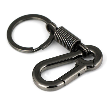 Maycom Retro Style Simple Strong Carabiner Shape Keychain Key Chain Ring Keyring Keyfob Key Holder Black