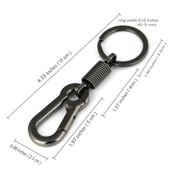 Maycom Retro Style Simple Strong Carabiner Shape Keychain Key Chain Ring Keyring Keyfob Key Holder Black