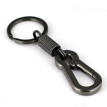 Maycom Retro Style Simple Strong Carabiner Shape Keychain Key Chain Ring Keyring Keyfob Key Holder Black