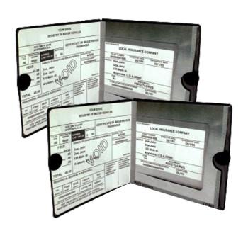 Essential Car Auto Insurance Registration Black Document Wallet Holders 2 Pack Bundle 2Pcs Automobile Motorcycle Truck