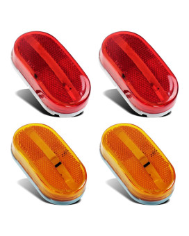 Partsam 4X Rectangular 4 Inch Led Front Rear Side Marker Clearance Lights Indicator Dot Certified For Rv Camper Motorhome Truc