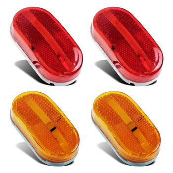 Partsam 4X Rectangular 4 Inch Led Front Rear Side Marker Clearance Lights Indicator Dot Certified For Rv Camper Motorhome Truc