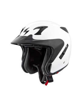 Scorpionexo Ct220 Open Face Adjustable Visor Dropdown Visor Adult Dot Approved Motorcyle Helmet Solid White Xxxlarge