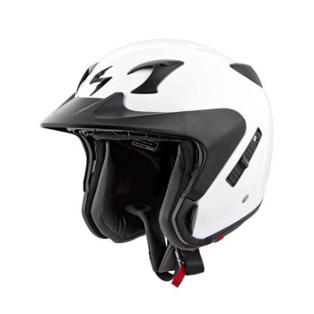 Scorpionexo Ct220 Open Face Adjustable Visor Dropdown Visor Adult Dot Approved Motorcyle Helmet Solid White Xxxlarge