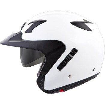 Scorpionexo Ct220 Open Face Adjustable Visor Dropdown Visor Adult Dot Approved Motorcyle Helmet Solid White Xxxlarge