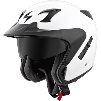 Scorpionexo Ct220 Open Face Adjustable Visor Dropdown Visor Adult Dot Approved Motorcyle Helmet Solid White Xxxlarge