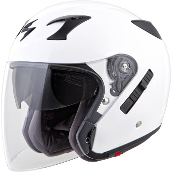 Scorpionexo Ct220 Open Face Adjustable Visor Dropdown Visor Adult Dot Approved Motorcyle Helmet Solid White Xxxlarge