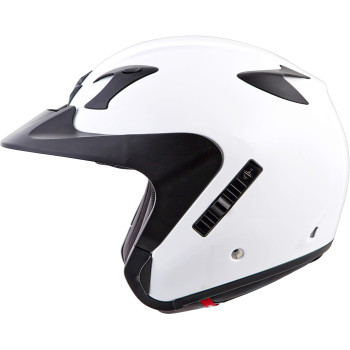 Scorpionexo Ct220 Open Face Adjustable Visor Dropdown Visor Adult Dot Approved Motorcyle Helmet Solid White Xxxlarge