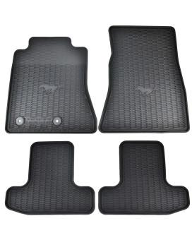 Ford Oem Factory Stock 2015 2016 Black Mustang Pony Horse All Weather Vinyl Floor Mats Front Rear