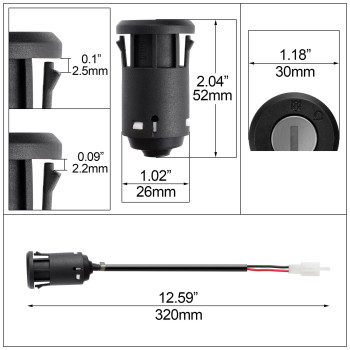 Ignition Key Switch Lock 2 Wire Key Switch Starter Parts For Electric Trike And Scooter Golf Carts Bikes