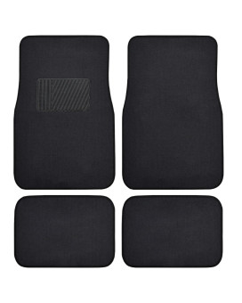 Bdk Classic Carpet Floor Mats For Car Auto Universal Fit Front Rear With Heelpad Black 45142