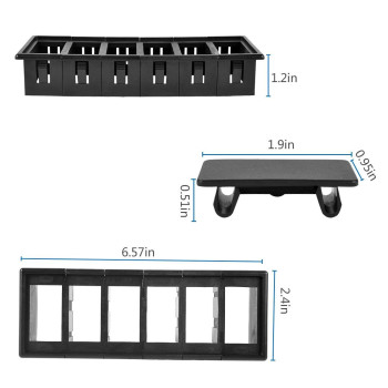 Autoec Rocker Switch Panel Switch Holder Housing Kit Black Plastic