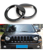 For Jeep Accessories Bezels Front Light Headlight Angry Bird Style Trim Cover Abs Compatible With Jeep Patriot 20112017 Model M