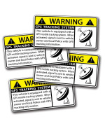 4 Mini Gps Vehicle Car Alarm Security Caution Warning Decal Sticker