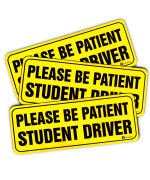 Zone Tech Please Be Patient Student Driver Vehicle Bumper Magnet 3Pack Premium Quality Neon Please Be Patient Student Driver