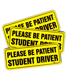 Zone Tech Please Be Patient Student Driver Vehicle Bumper Magnet 3Pack Premium Quality Neon Please Be Patient Student Driver