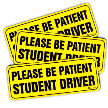 Zone Tech Please Be Patient Student Driver Vehicle Bumper Magnet 3Pack Premium Quality Neon Please Be Patient Student Driver