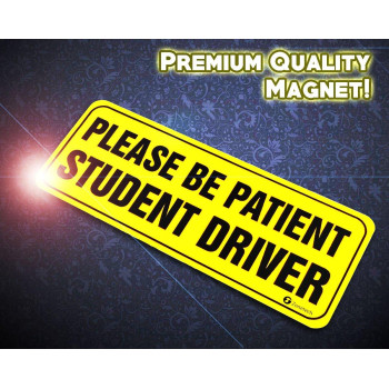 Zone Tech Please Be Patient Student Driver Vehicle Bumper Magnet 3Pack Premium Quality Neon Please Be Patient Student Driver