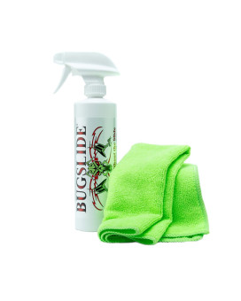 BugSlide 16 Oz Shop Kit with Microfiber Towel - Bug Remover and Automotive Polish - Multisurface Cleaning and Car Detailing Solution that Shines and Degreases without Scratching