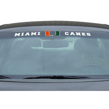 University Of Miami Sun Stripe Windshield Decal 325 In X 34 In