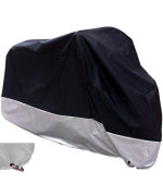 Xyzctem All Season Black Waterproof Sun Motorcycle Cover Fits Up To 108 Motors Xx Large Lockholes