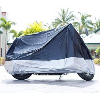 Xyzctem All Season Black Waterproof Sun Motorcycle Cover Fits Up To 108 Motors Xx Large Lockholes