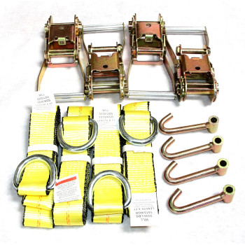 Gripon Pack Of 4 2 X8 Lasso Strap With 2 Ratchet And J Finger Hook Tie Dow