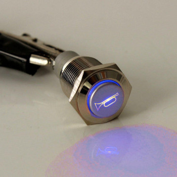 Esupport 12V Car Auto Blue Led Light Momentary Speaker Horn Push Button Metal Toggle Switch 19Mm