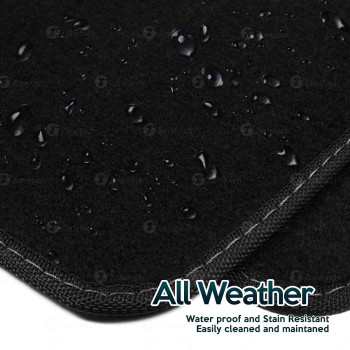 Zone Tech All Weather Carpet Vehicle Floor Mats 4Piece Black Premium Quality Carpet Vehicle Floor Mats Plus Vinyl Heel Pad For