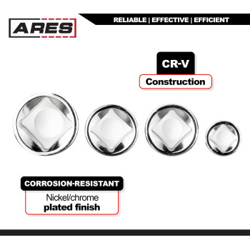 Ares 700074Piece Socket Adapter And Reducer Set 14Inch 38Inch 12Inch Ratchetsocket Set Extensionconversion Kit