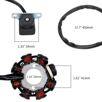 Ignition Stator Magneto 8 Coil 5 Wires Replacement For Gy6 50Cc 60Cc 80Cc Atv Scooter Taotao Paliden 150Cc Scooter