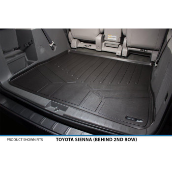 Maxliner All Weather Custom Fit Cargo Trunk Liner Floor Mat Behind 2Nd Row Black Compatible With 20112020 Toyota Sienna