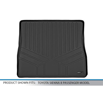 Maxliner All Weather Custom Fit Cargo Trunk Liner Floor Mat Behind 2Nd Row Black Compatible With 20112020 Toyota Sienna