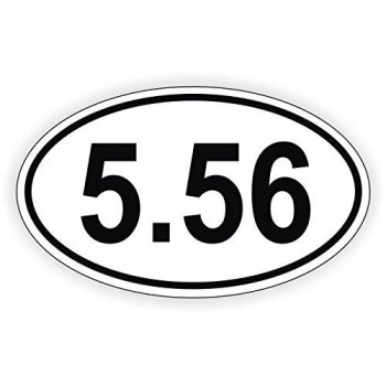 Jay Graphics 556 Oval Euro Vinyl Bumper Sticker Decal Label Weatherproof Ar15 Ar15