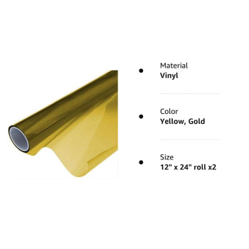 Vvivid Airtint Golden Yellow Headlighttail Light Window Tint 12 Inch X 24 Inch Roll X2