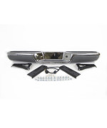 19972004 Dodge Dakota Pickup Rear Step Bumper Chrome Full Assy Rear Bumper Chrome Face Bar With Gray Face Cover With Top Pad