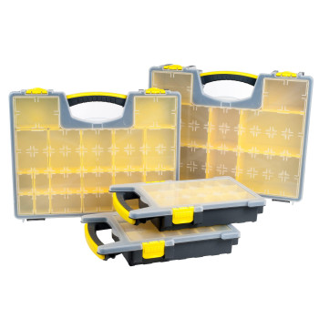 Stalwart 75Mj4645102 Parts And Crafts Portable Storage Organizer Box Set Of 4 Yellowblack