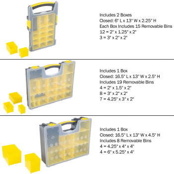 Stalwart 75Mj4645102 Parts And Crafts Portable Storage Organizer Box Set Of 4 Yellowblack