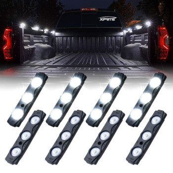 Xprite White Truck Pickup Bed Light Kit 24 Led Cargo Rock Lighting Kits Wswitch For Van Offroad Under Car Side Marker Foot