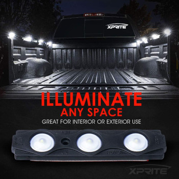 Xprite White Truck Pickup Bed Light Kit 24 Led Cargo Rock Lighting Kits Wswitch For Van Offroad Under Car Side Marker Foot