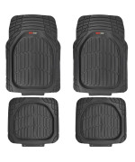 Motor Trend Mt921Bk Flextough Tortoise Heavy Duty Rubber Floor Mats For Car Suv Van Truck All Weather Protection Deep