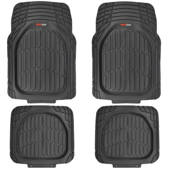 Motor Trend Mt921Bk Flextough Tortoise Heavy Duty Rubber Floor Mats For Car Suv Van Truck All Weather Protection Deep