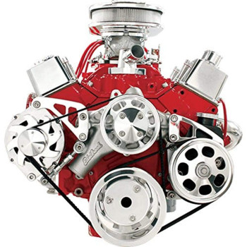 Billet Specialties FM2121PC Serpentine Conversion Kit with Low Mount Alternator & Power Steering