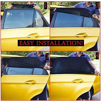 Car Rear Window Sunshade Screen Premium Quality Mesh Cover Blocks Uv Cling Back Surface No Suction Cups Needed For Baby P