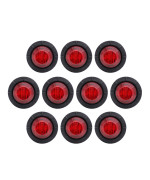 Tmh 10 Pcs 34 Inch Mount Red Led Clearance Markers Bullet Marker Lights Side Marker Lights Led Marker Lights Led Side Marke